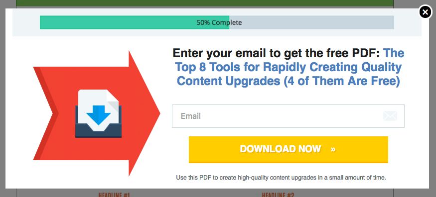 An email list opt-in.